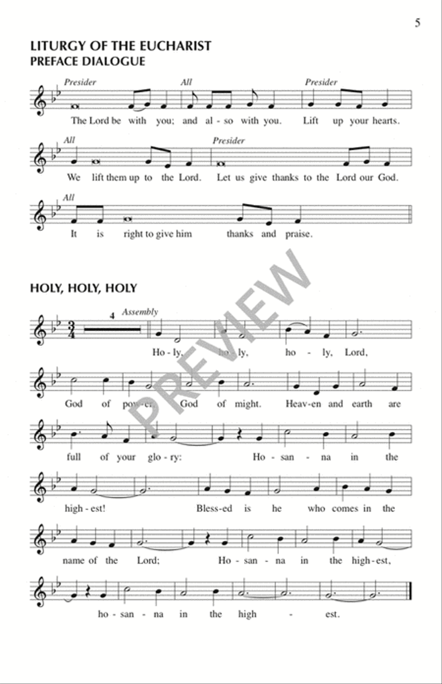Mass of Creation - Assembly edition Unison Choir scores gallery preview page 6
