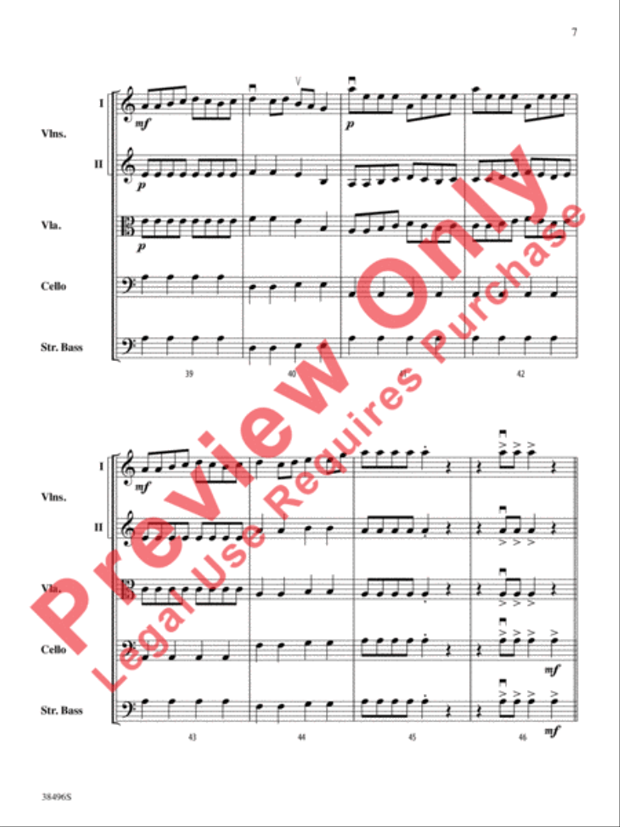 Viva los Conquistadores! String Orchestra scores gallery preview page 8