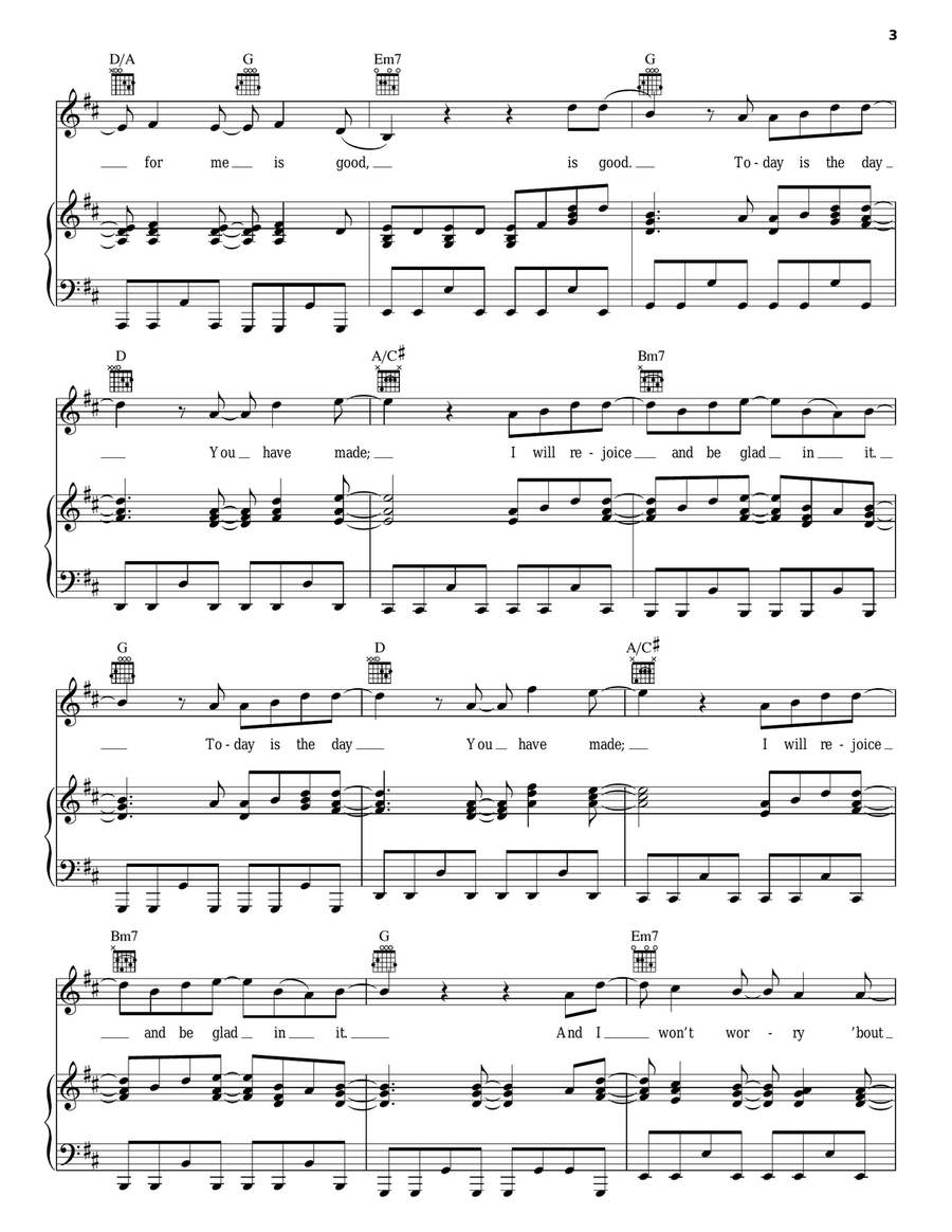 Today Is The Day Piano, Vocal, Guitar scores gallery preview page 3