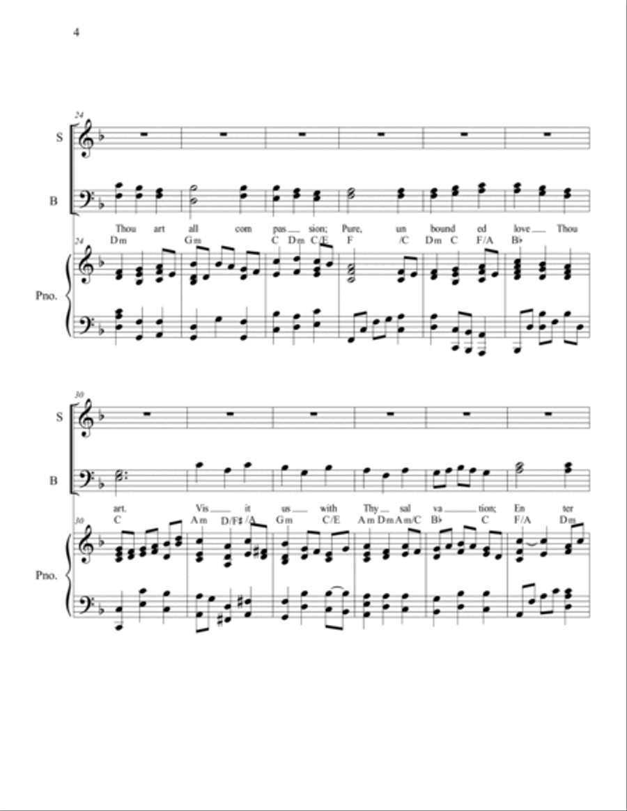 Love Divine for SATB Choir Hyfrydol tune 4-Part scores gallery preview page 4