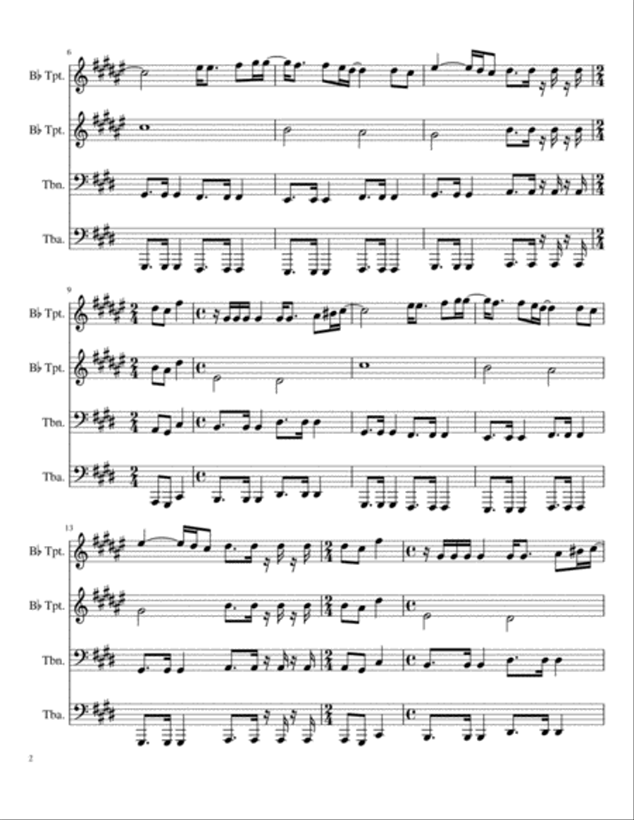 Africa | Brass Quartet Africa | Brass Quartet Brass Quartet scores gallery preview page 2
