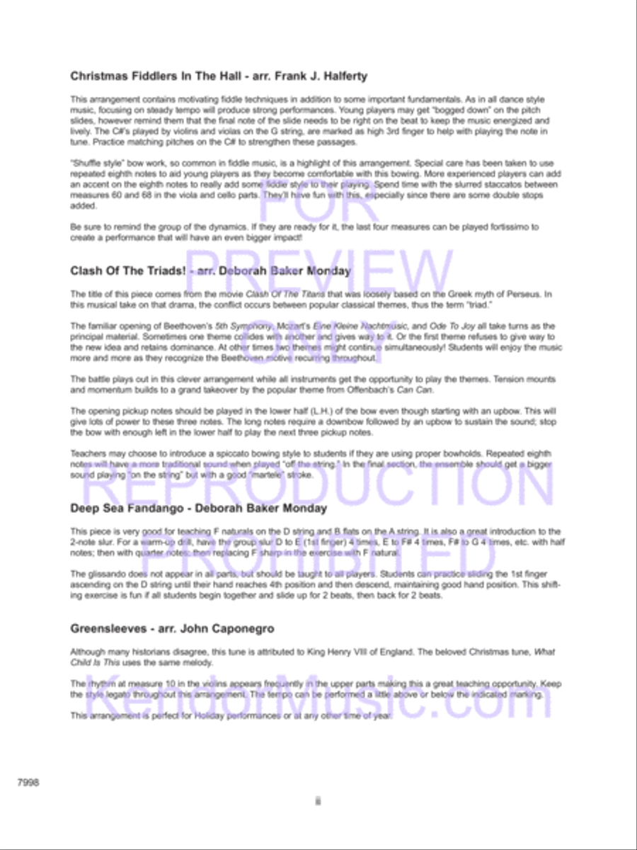 Kendor Concert Favorites, Volume 2 - 3rd Violin (Viola T.C.) Viola scores gallery preview page 4