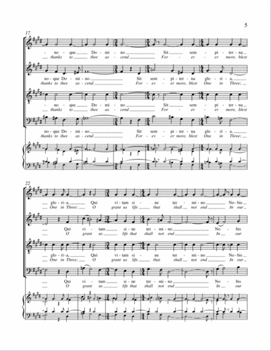 Two Hymns in Honor of the Blessed Sacrament: O Salutaris hostia- Tantum Ergo 4-Part scores gallery preview page 5