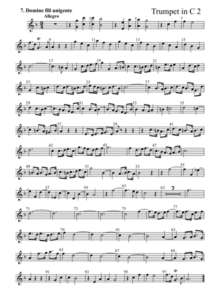 A. Vivaldi - 'Domine fili unigente', VII mvt. from 'Gloria in D major', RV 589, arr. for Brass Quint