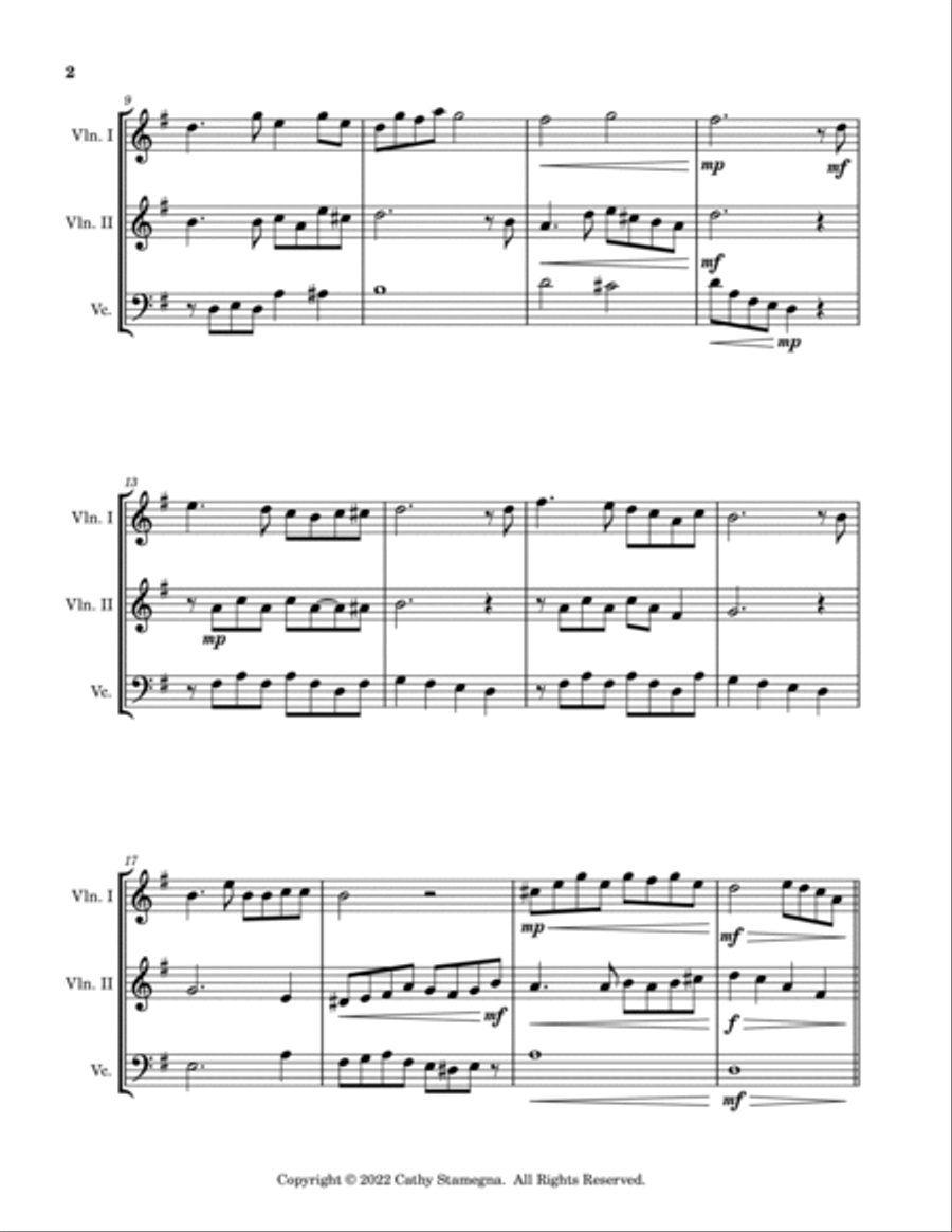 I’ll Take You Home Again, Kathleen (String Trio: Two Violins, Violoncello) String Trio scores gallery preview page 3
