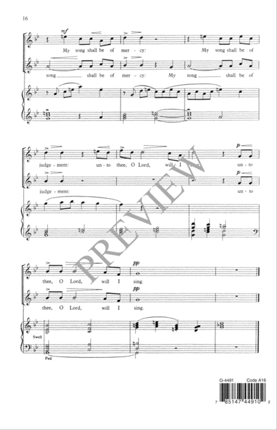 Four Psalm Settings SA scores gallery preview page 17