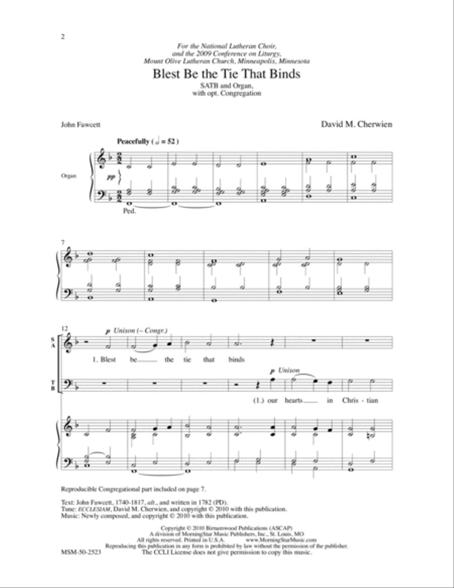 Blest Be the Tie That Binds 4-Part scores gallery preview page 2