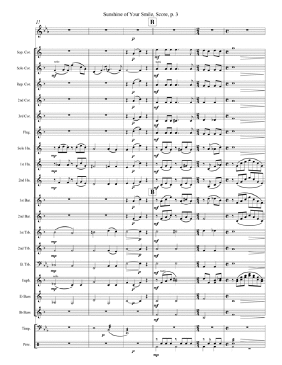 The Sunshine Of Your Smile Brass Band scores gallery preview page 5
