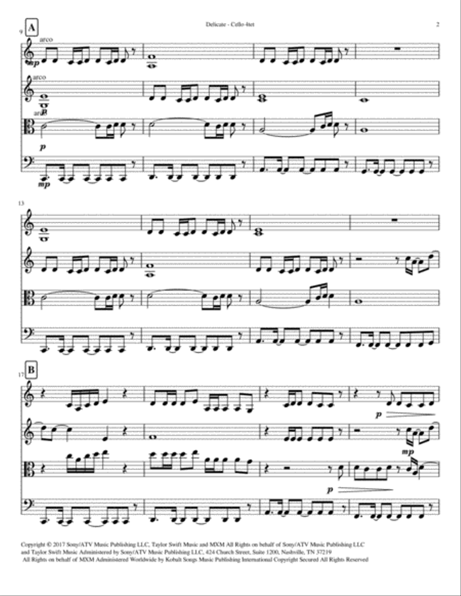 Delicate String Quartet scores gallery preview page 2