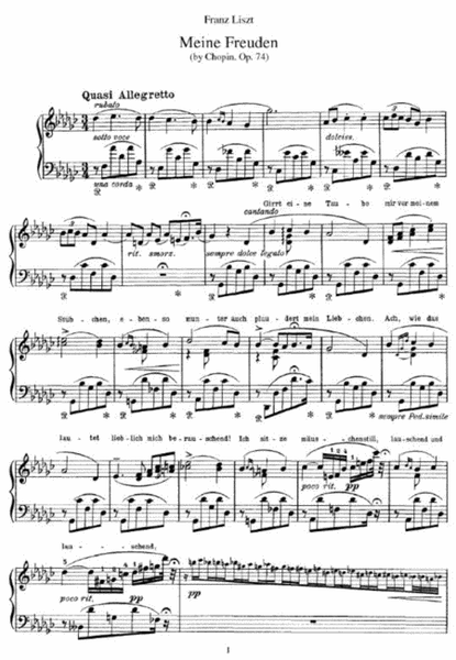 Franz Liszt - Meine Freuden (by Chopin, Op. 74)