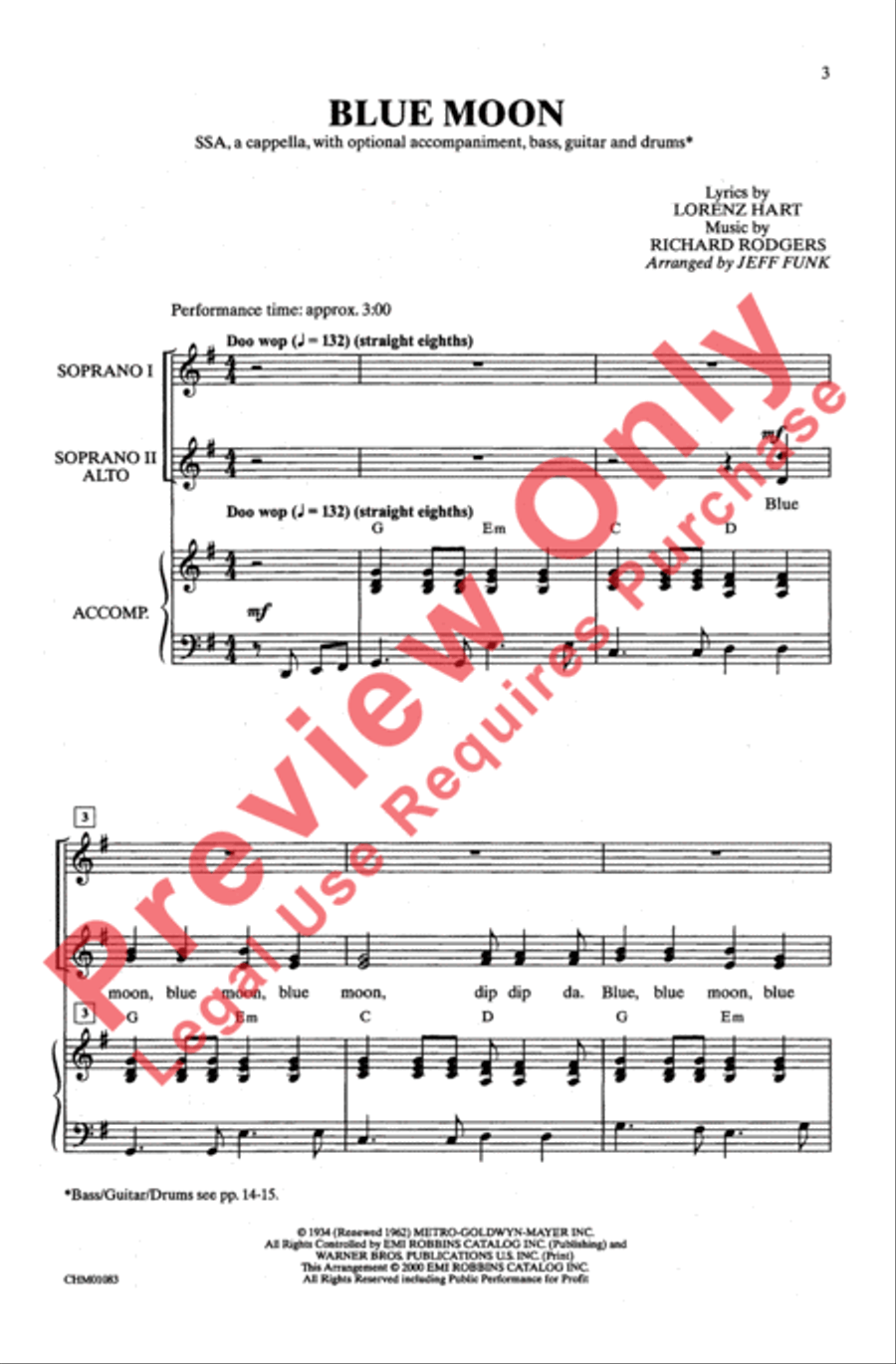 Blue Moon Blue Moon Women's Choir scores gallery preview page 2