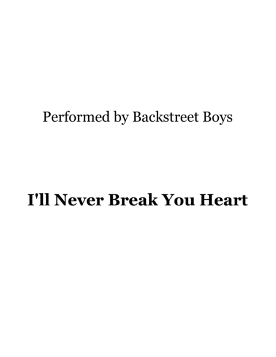 I'll Never Break Your Heart Small Ensemble scores gallery preview page 1