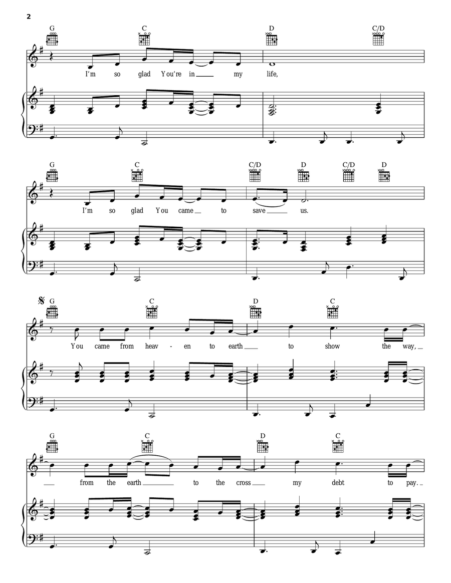 Lord, I Lift Your Name On High Piano, Vocal, Guitar scores gallery preview page 2