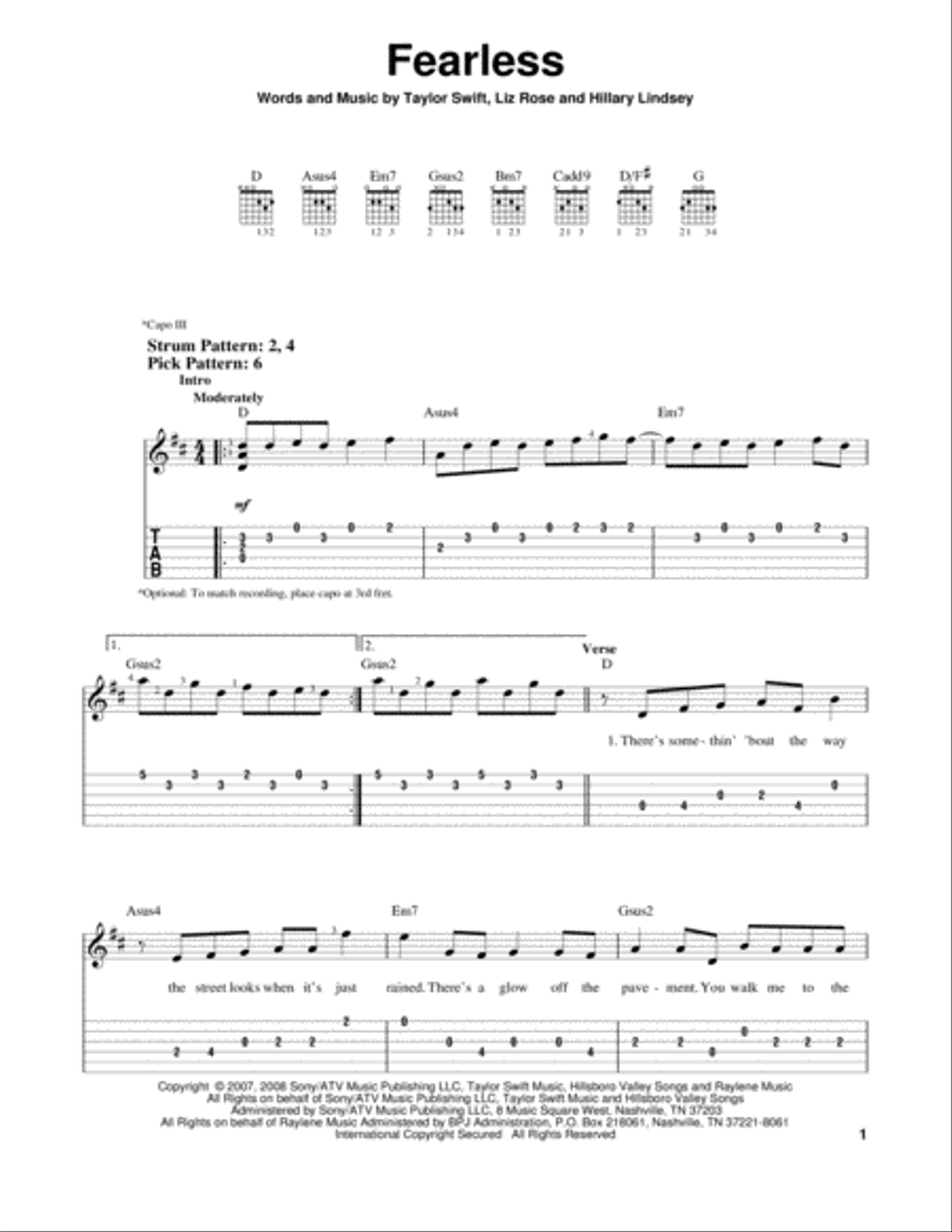 Fearless Acoustic Guitar scores gallery preview page 1