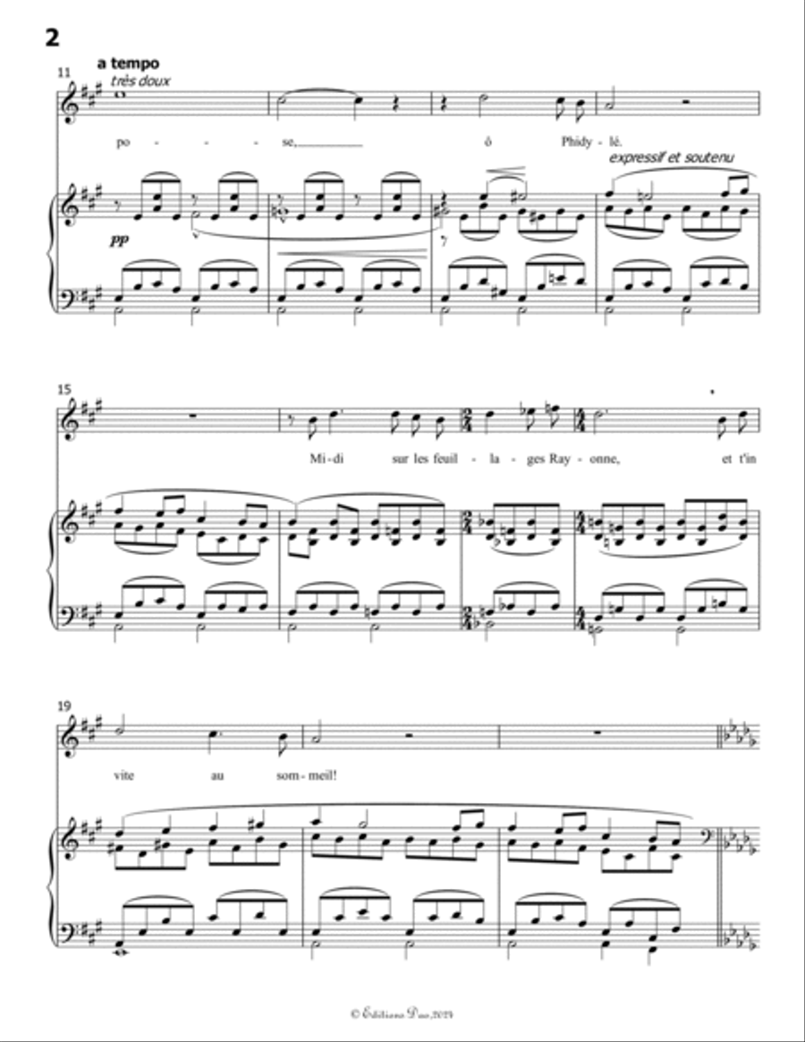 Phidylé, by Henri Duparc, in C Major Voice scores gallery preview page 4