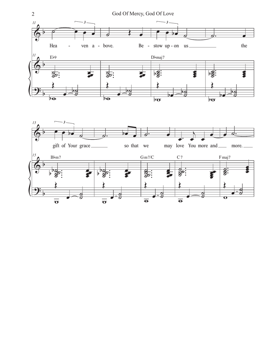 God Of Mercy, God Of Love (Vocal solo - Medium Key) Piano, Vocal scores gallery preview page 2