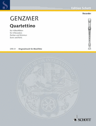 Genzmer Quartettino 4rec Score & Parts