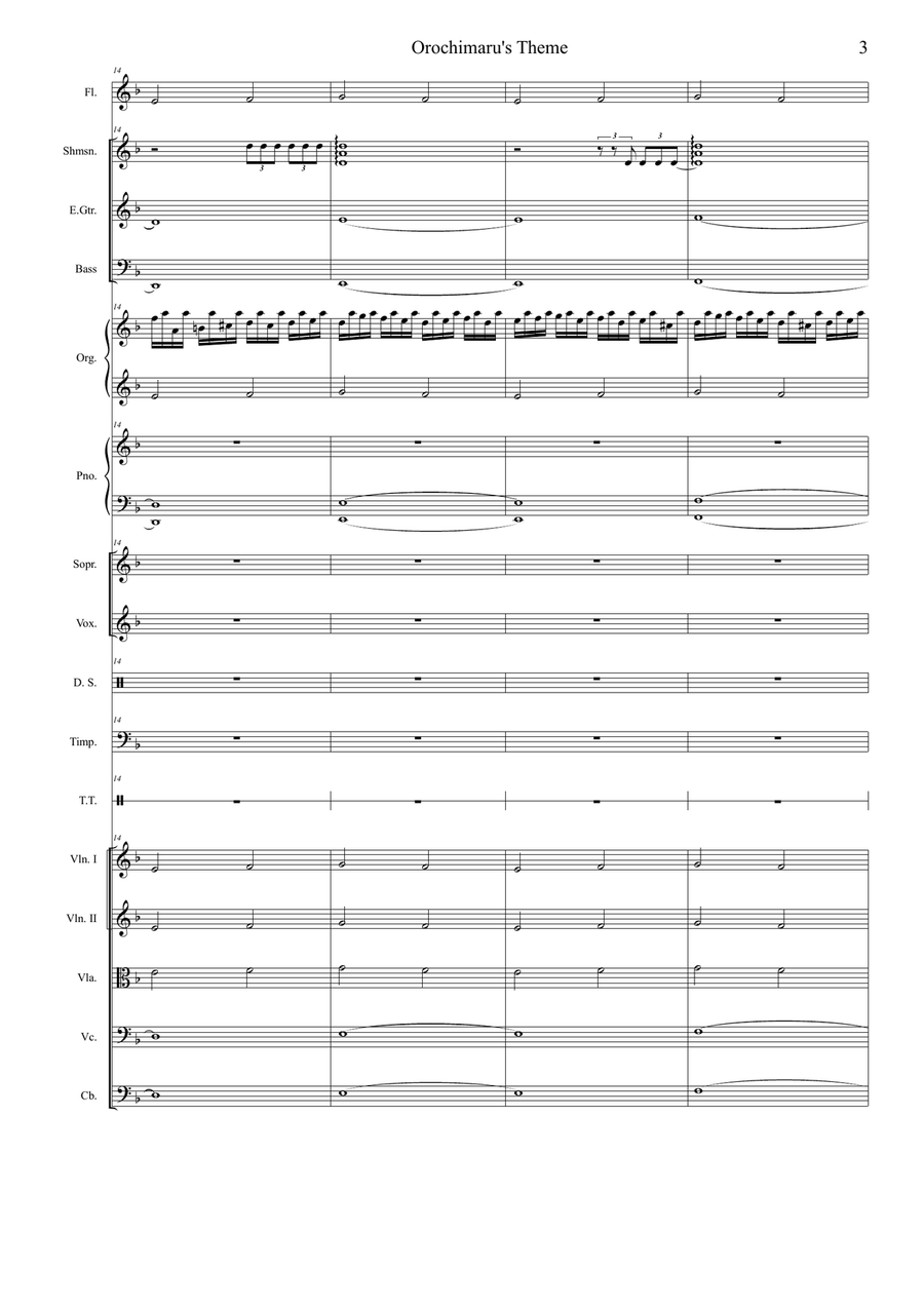 Orochimaru's Theme Chamber Orchestra scores gallery preview page 3