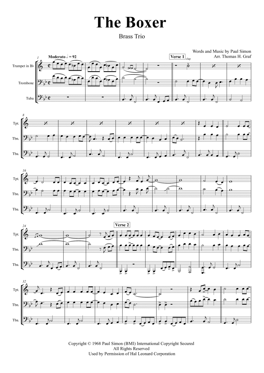 The Boxer Trombone scores gallery preview page 1