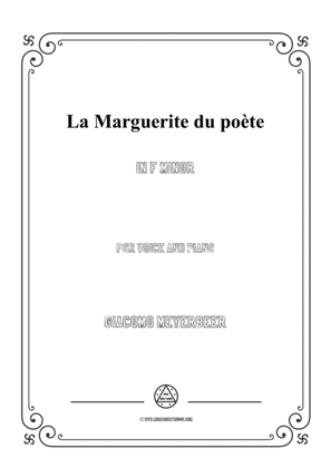 Meyerbeer-La Marguerite du poète in f minor,for Voice and Piano