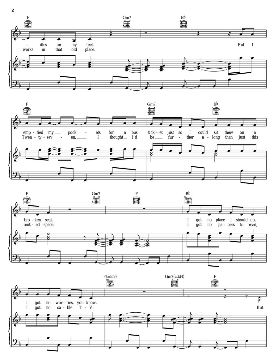 The Lucky One Piano, Vocal, Guitar scores gallery preview page 2