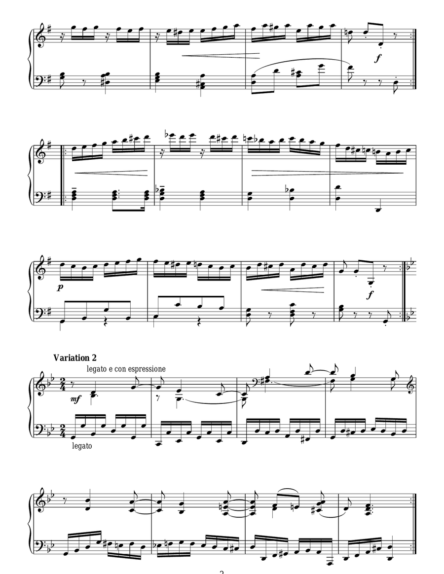 Andante Con Variazioni Andante Con Variazioni Piano Solo scores gallery preview page 2