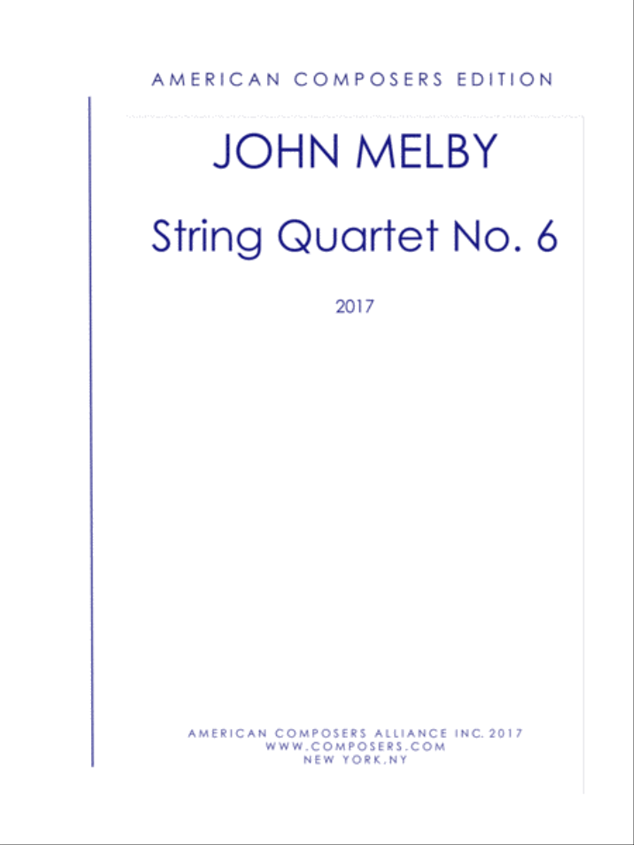 [Melby] String Quartet No. 6 String Quartet scores gallery preview page 1