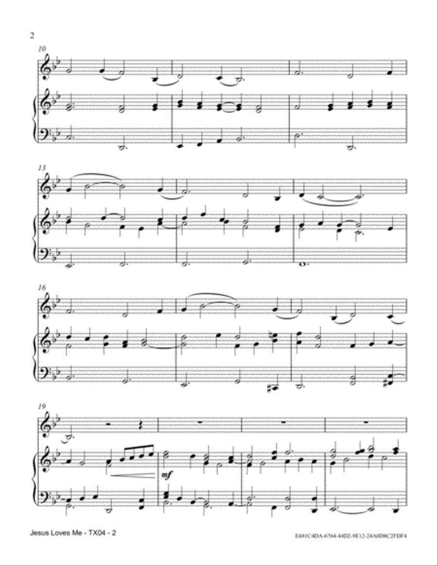 Jesus Loves Me Jesus Loves Me Tenor Saxophone scores gallery preview page 2