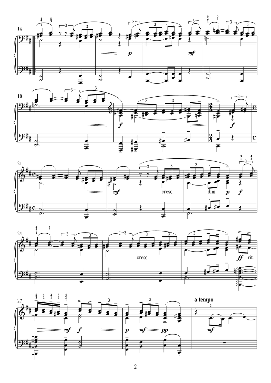 Moments musicaux Op.16, No.3 Andante cantabile Piano Solo scores gallery preview page 2