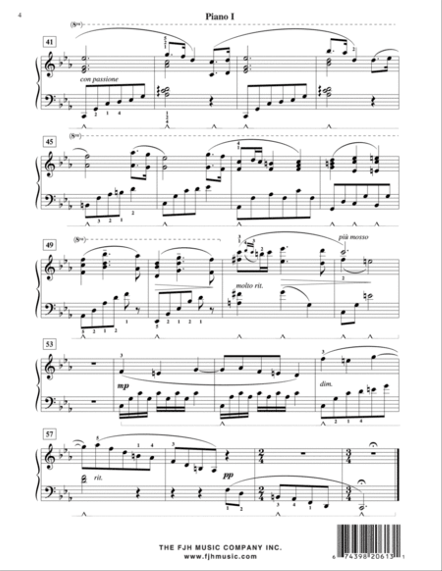 Allegretto from Symphony No. 3 in F Major Piano Solo scores gallery preview page 4