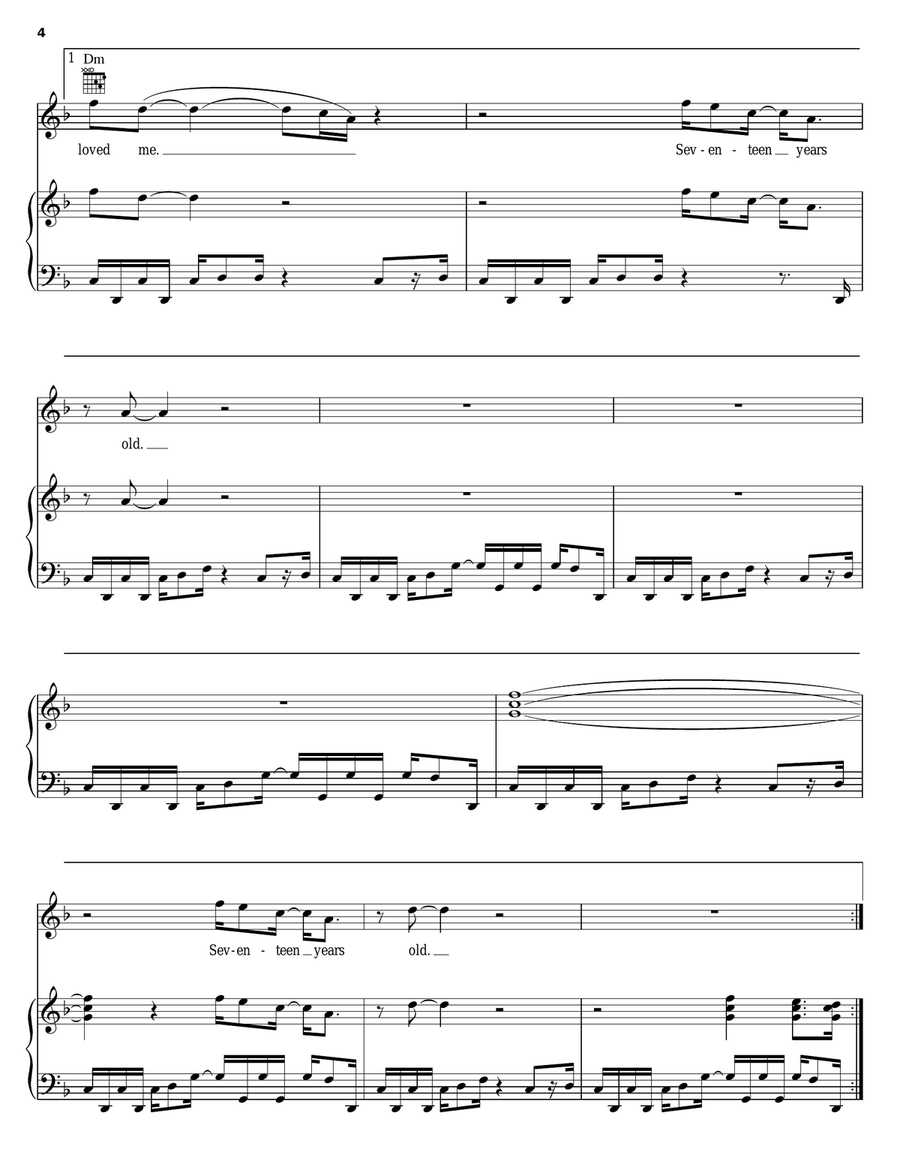 Seventeen Piano, Vocal, Guitar scores gallery preview page 4