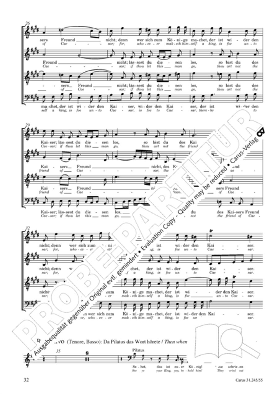 St. John Passion (Johannes-Passion) 4-Part scores gallery preview page 33