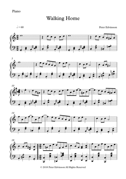 Walking Home - Easy piano sheet music image number null