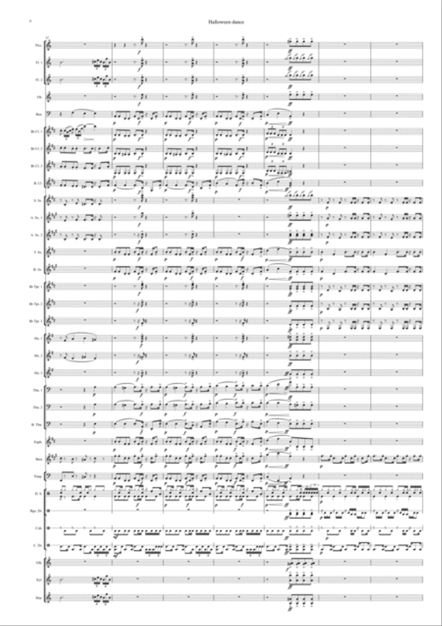 Haloween dance By Jannes Jacobs Concert Band scores gallery preview page 6