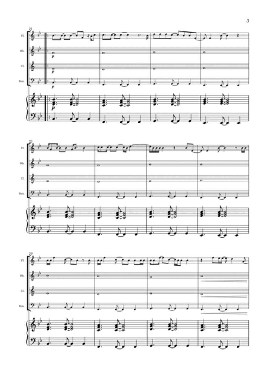 All Too Well Woodwind Quartet scores gallery preview page 3