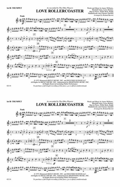 Love Rollercoaster: 1st B-flat Trumpet