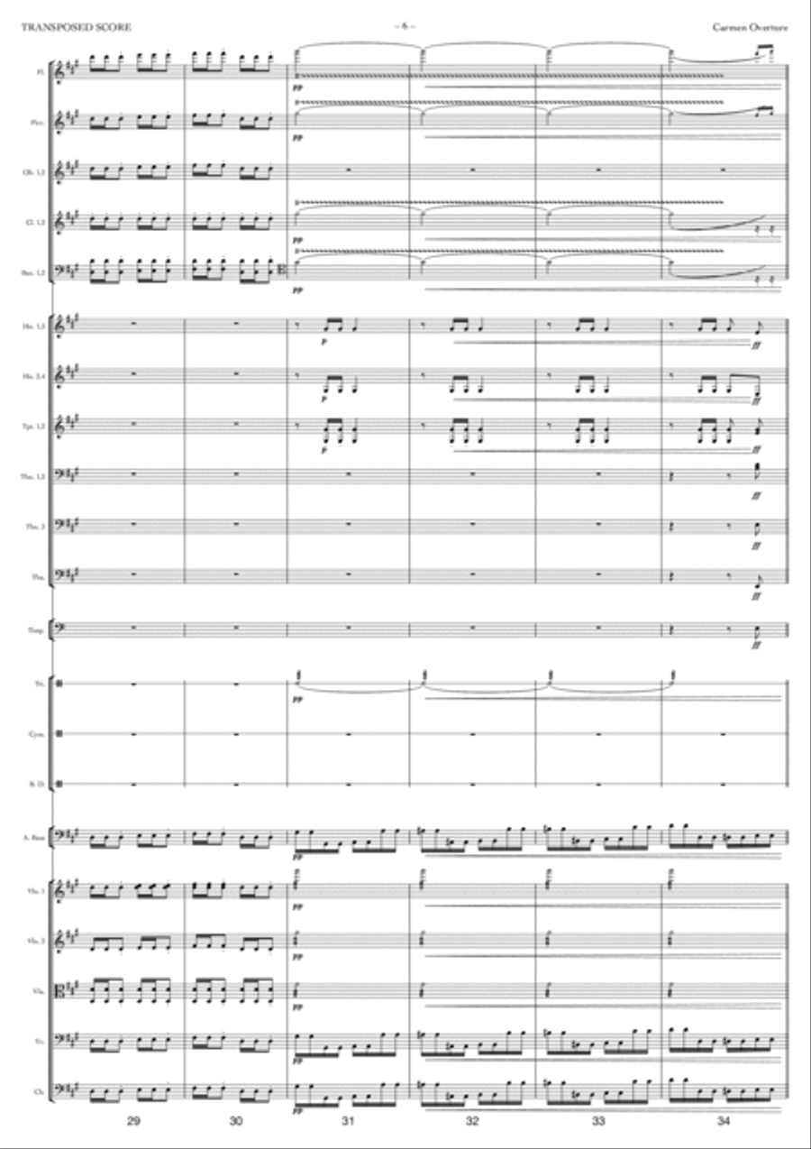 Carmen Overture Full Orchestra scores gallery preview page 6