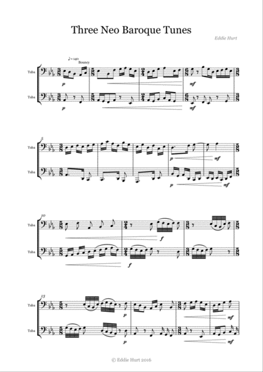 Three Neo Baroque Tunes Brass Ensemble scores gallery preview page 2