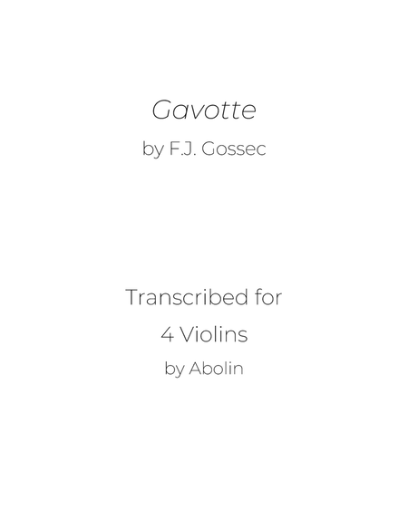 Gossec: Gavotte - Violin Quartet image number null