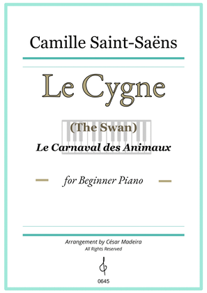 Book cover for The Swan (Le Cygne) by Saint-Saens - Easy Piano (Full Score)