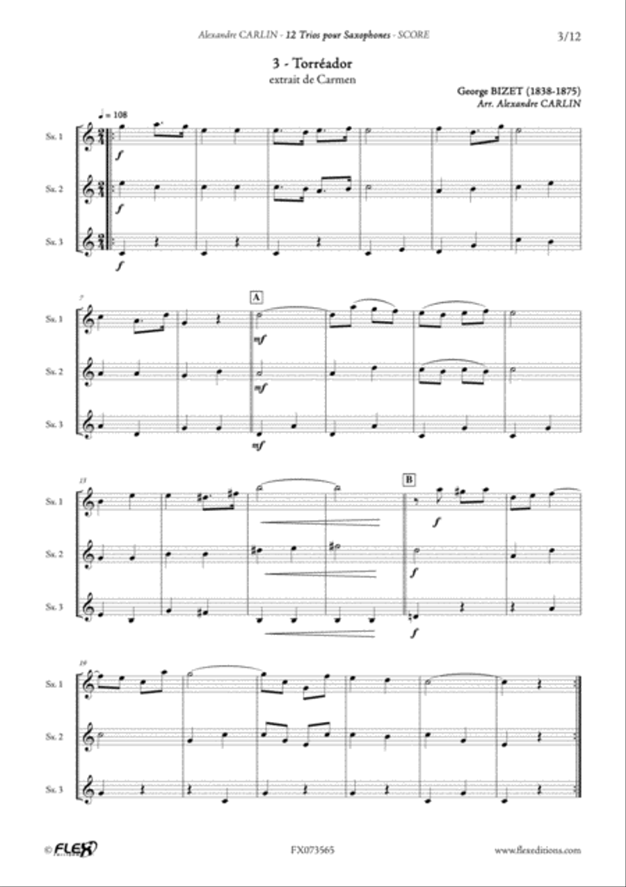 12 Saxophone Trio Woodwind Trio scores gallery preview page 4