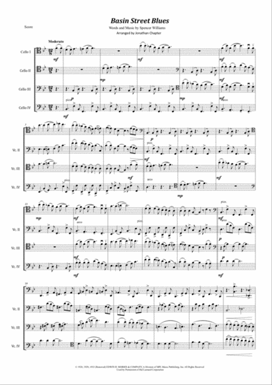 Basin Street Blues Cello scores gallery preview page 2