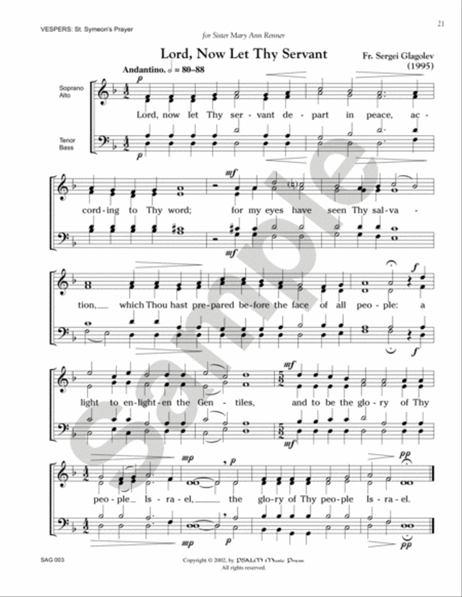 Selected Orthodox Sacred Choral Works, vol. 1 (Orthodox Liturgical Singing in America) Choir scores gallery preview page 11