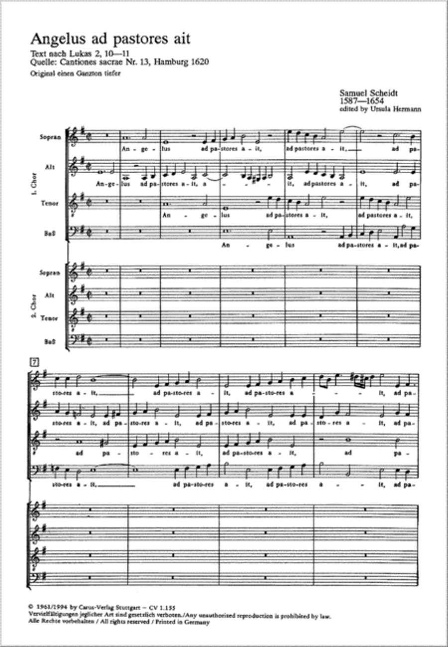 Angelus ad pastores ait 4-Part scores gallery preview page 1