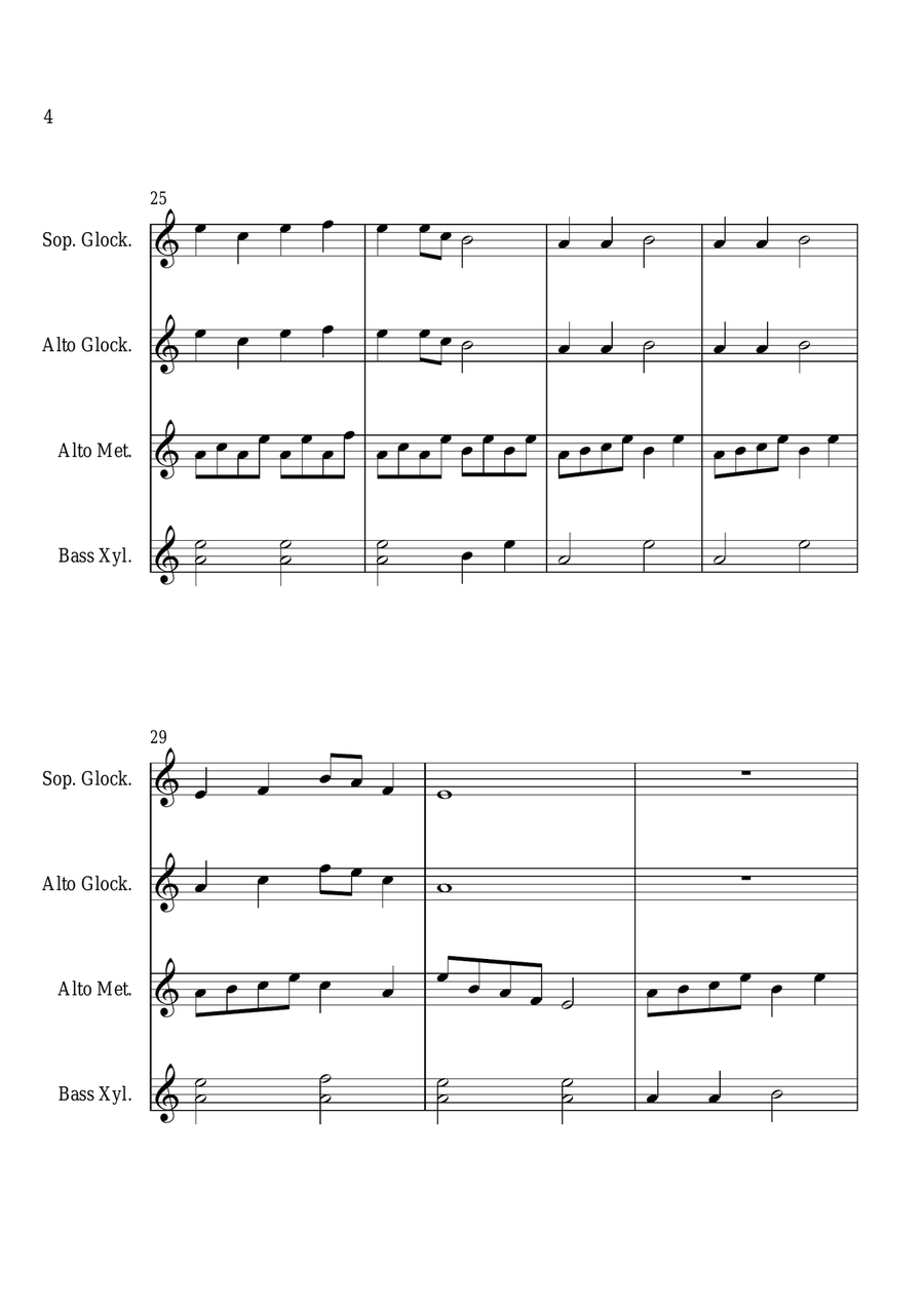 Sakura - For Orff Ensemble Percussion Ensemble scores gallery preview page 4