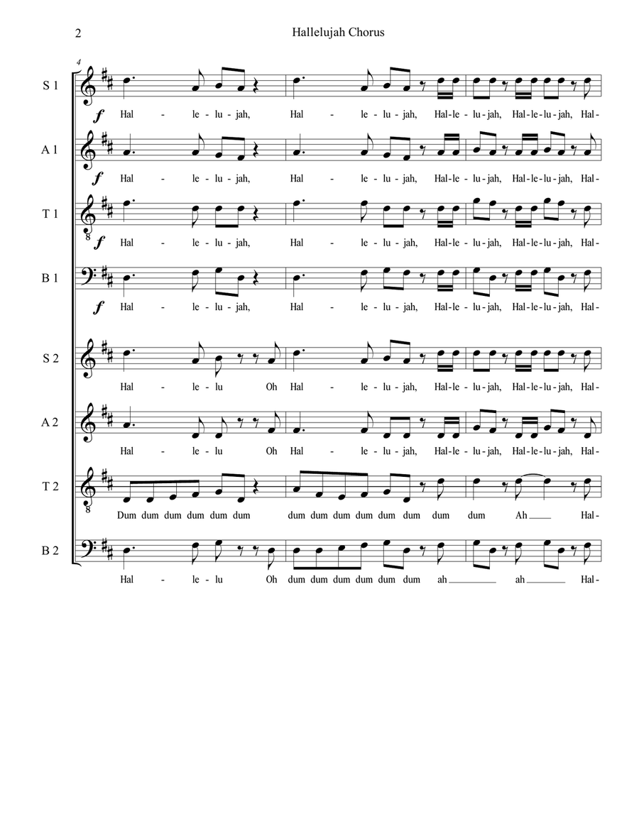 Hallelujah Chorus - Acapella Divisi scores gallery preview page 2