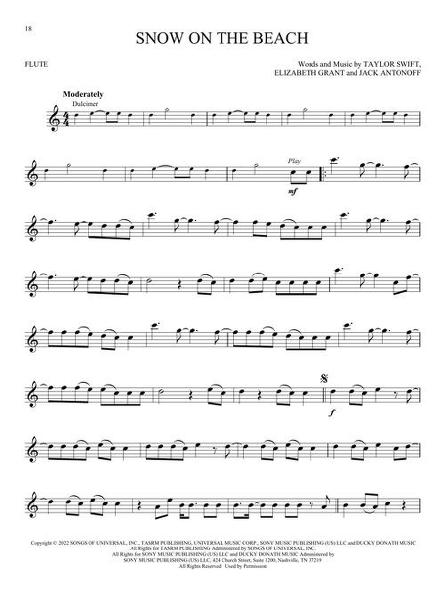 Taylor Swift – Selections from Midnights & The Tortured Poets Department Flute Solo scores gallery preview page 6