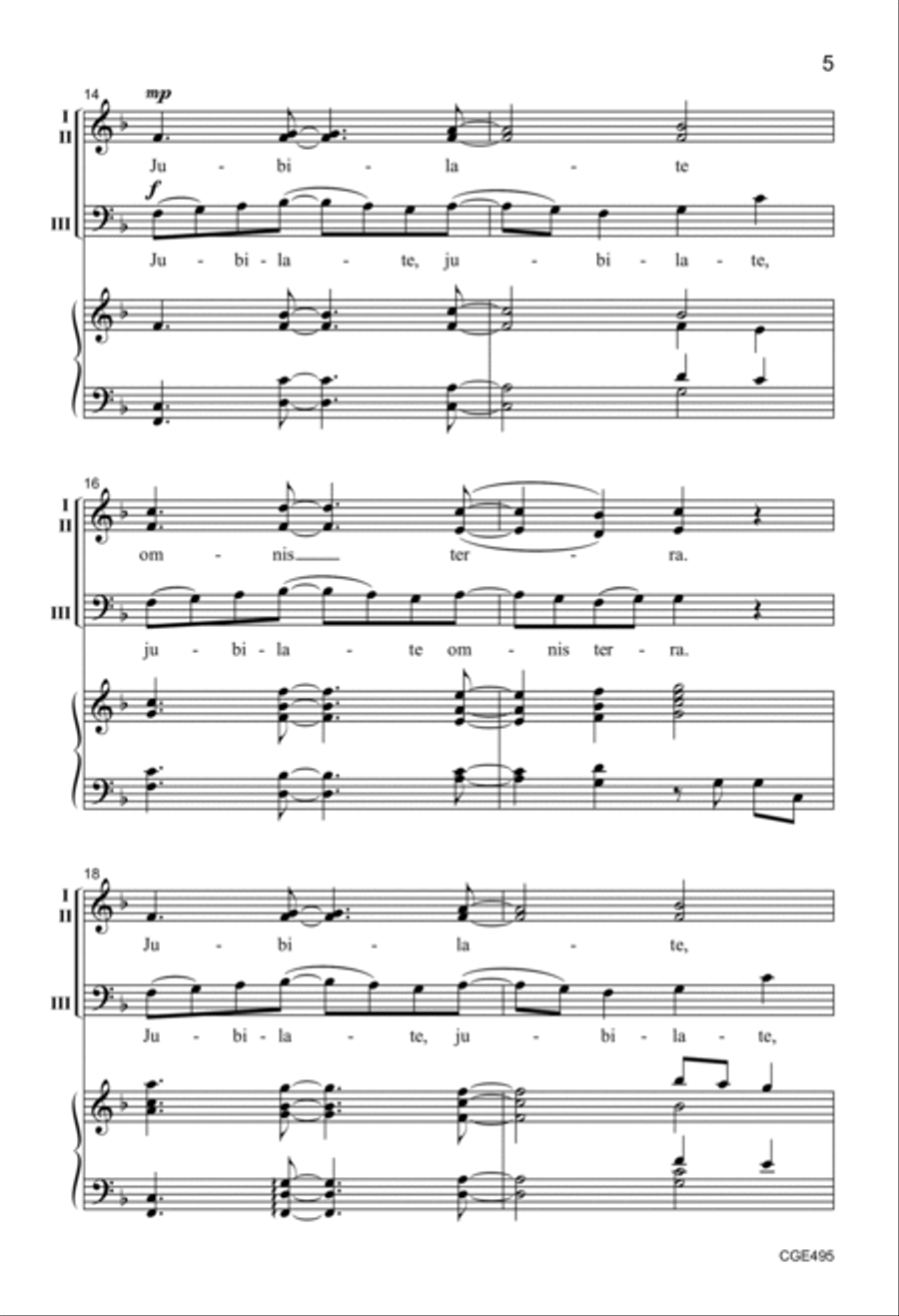 Jubilate Omnis Terra - Three-part Mixed 3-Part scores gallery preview page 5