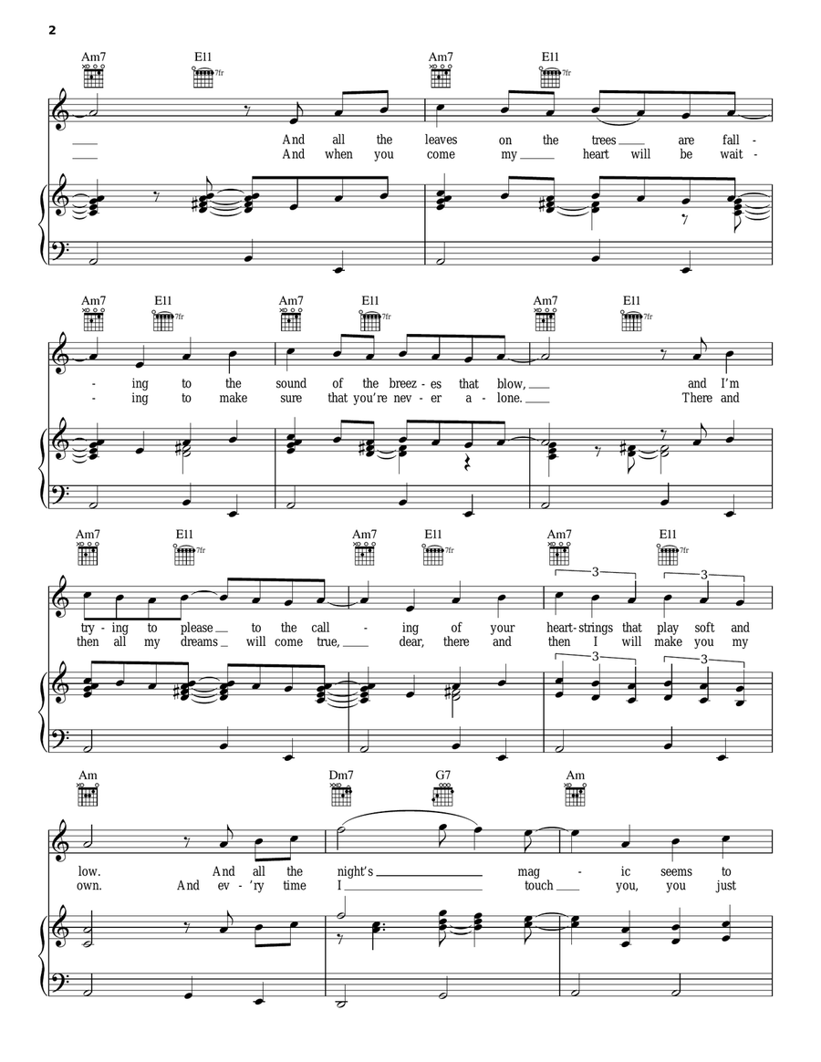 Moondance Piano, Vocal, Guitar scores gallery preview page 2