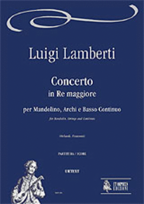 Book cover for Concerto in D Major for Mandolin, Strings and Continuo
